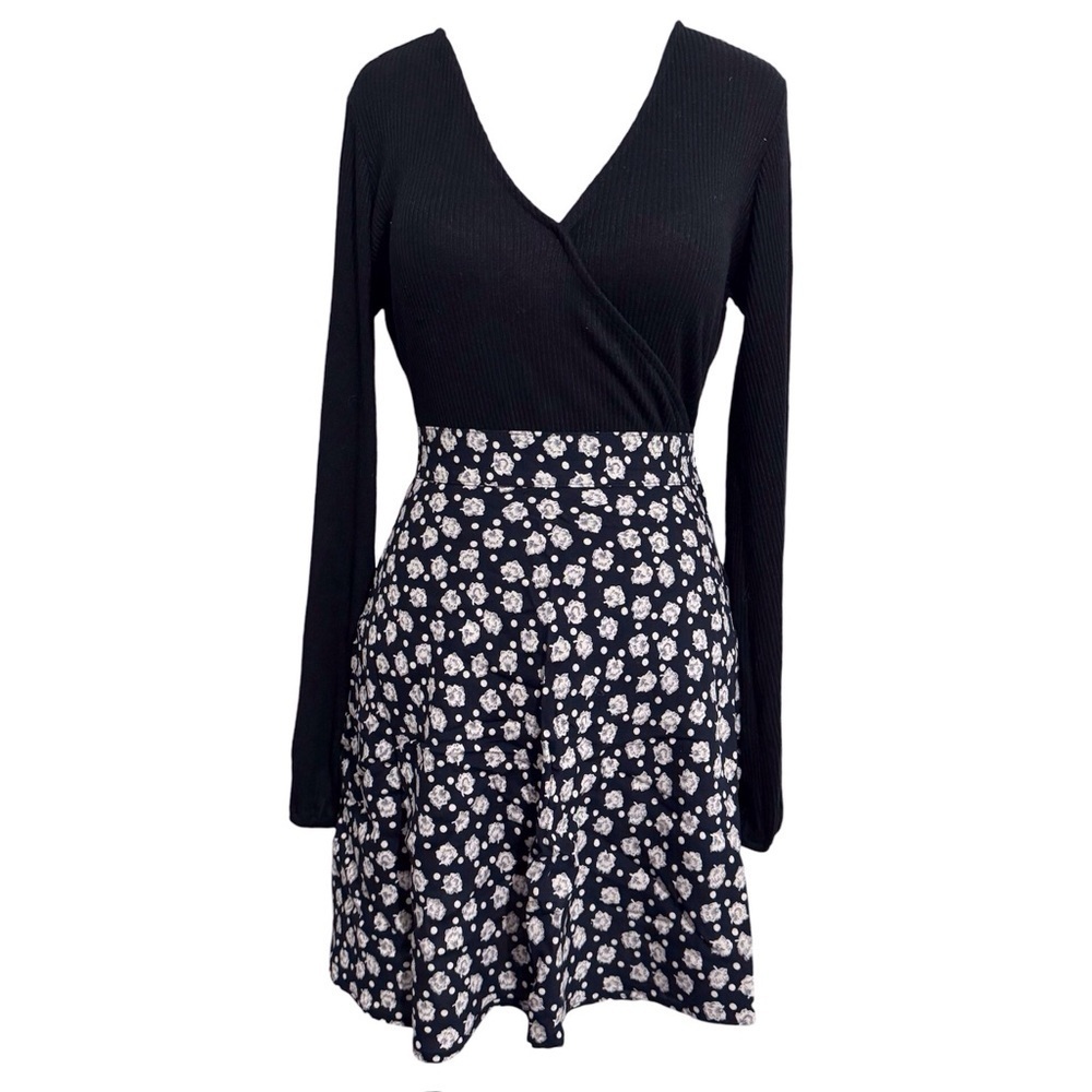 Sostanza Vintage Daisy Floral Skater Skirt High Waist Preppy Dark Academia Small